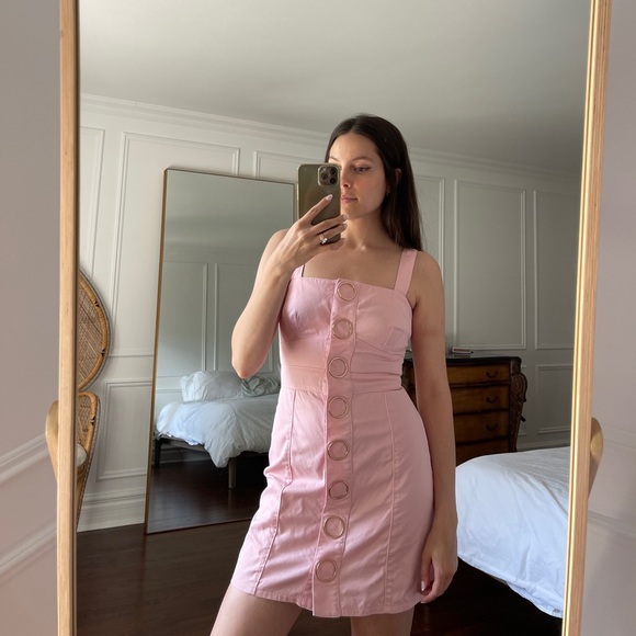 Mini Dress with Snaps - Picture 1 of 6